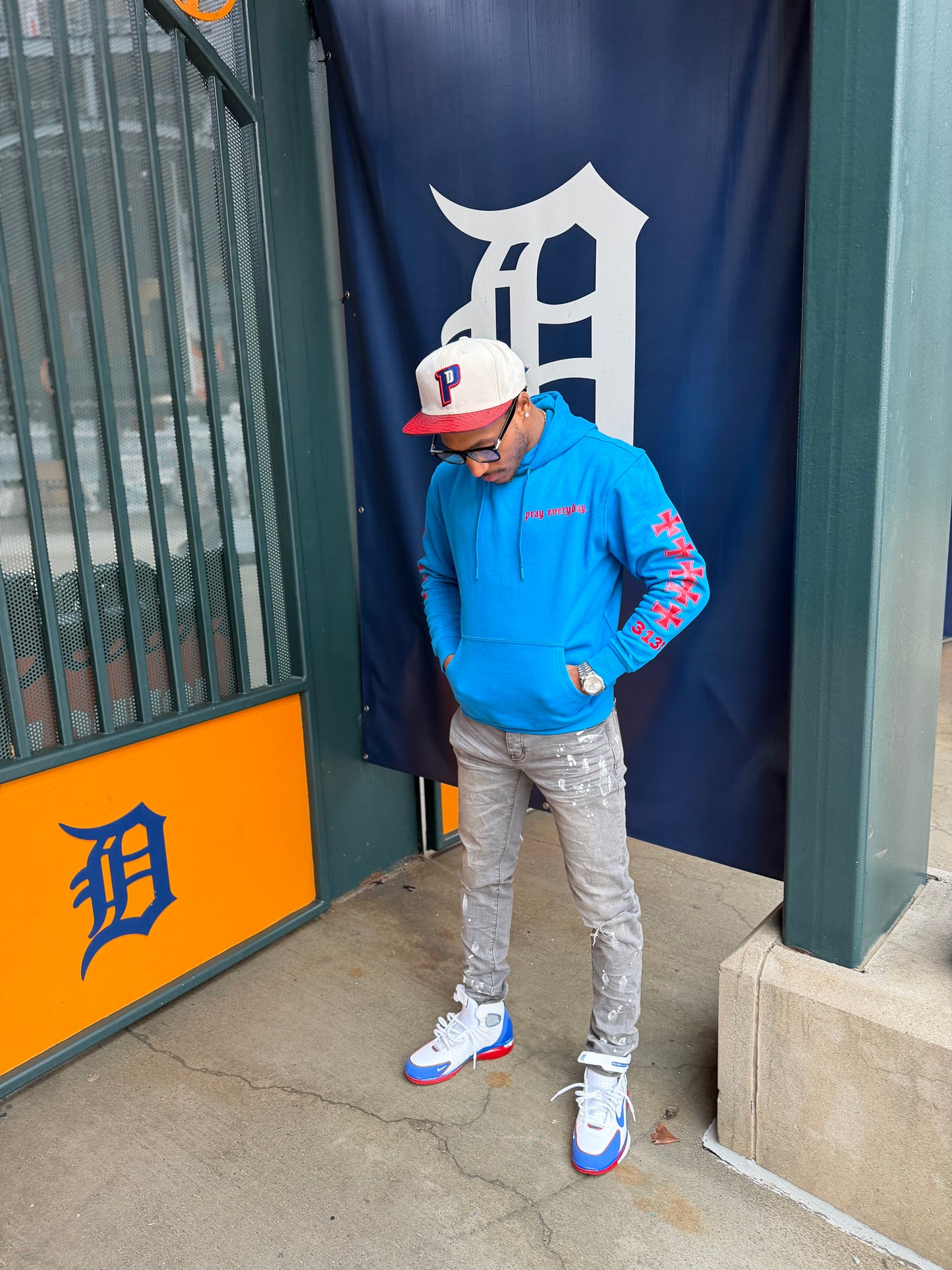 Detroit Pushin Prayer Hoodie Royal
