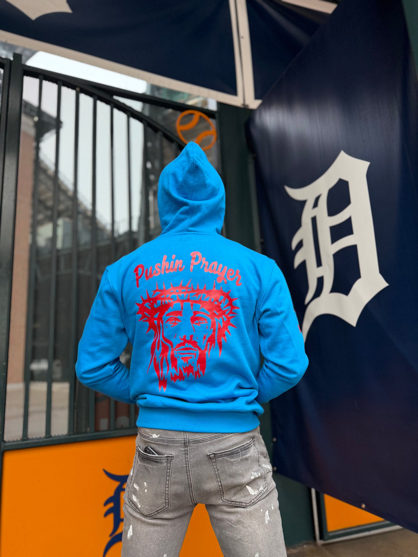 Detroit Pushin Prayer Hoodie Royal
