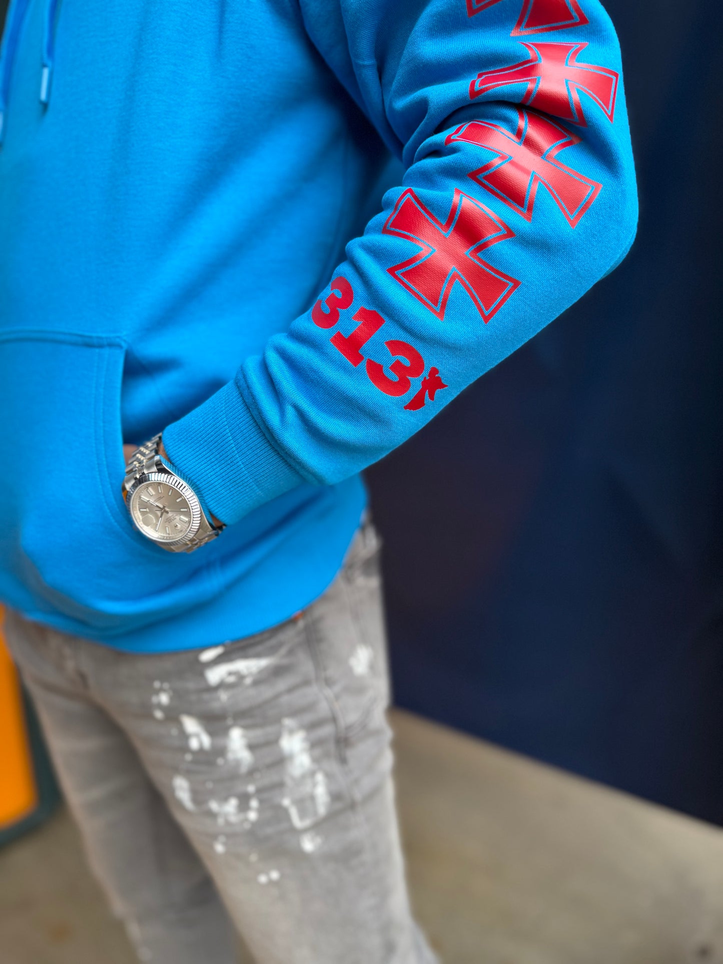 Detroit Pushin Prayer Hoodie Royal