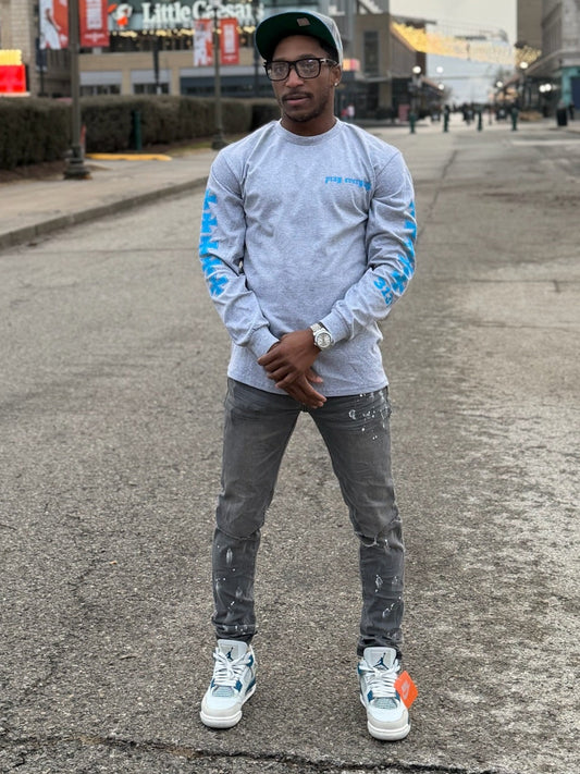 Detroit Pushin Prayer Long Sleeve Grey